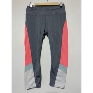 Athleta Womens Size M Grey Colorblock Crop Capri Sonar Leggings 596513